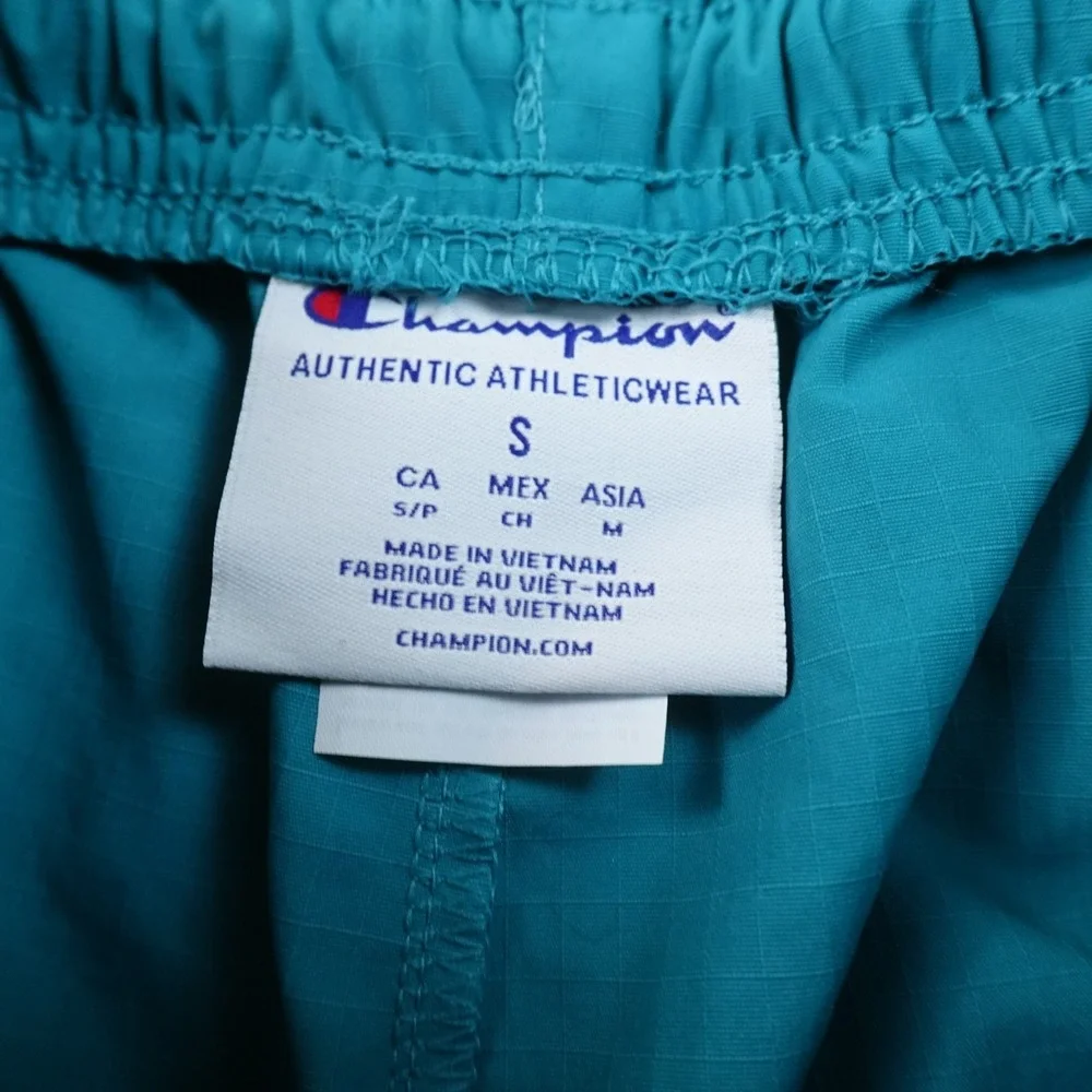 NEW Champion Shorts Mens S Blue Black Drawstring Water Resistant Swim Trunks Gym